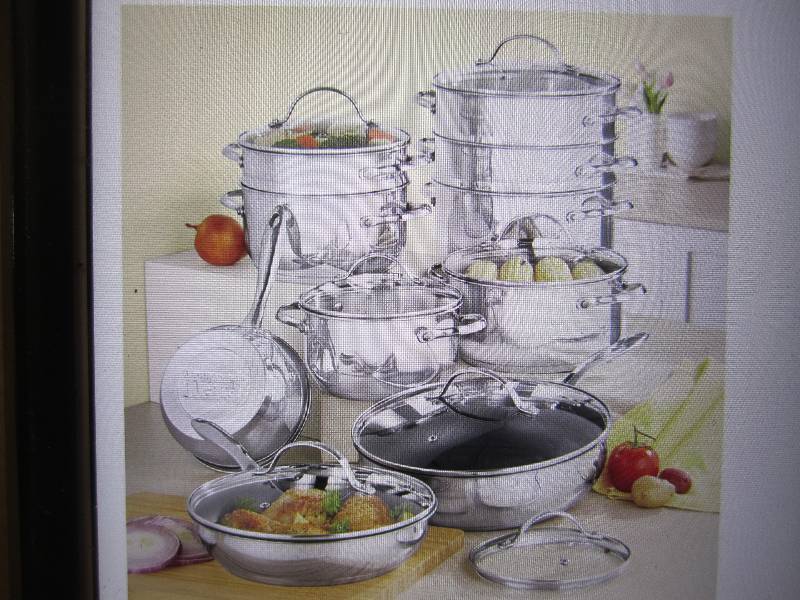 lot 266 image: 17- Piece Stainless Steel Cookware ...