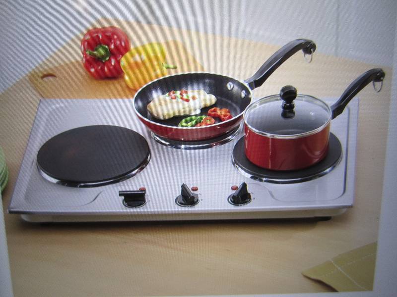 lot 273 image: Portable Tabletop 3 Burner Cooktop ...