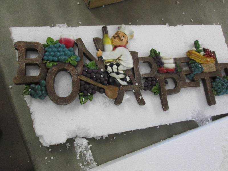 lot 87 image: Bon Appetit Plaque- needs repair Re...