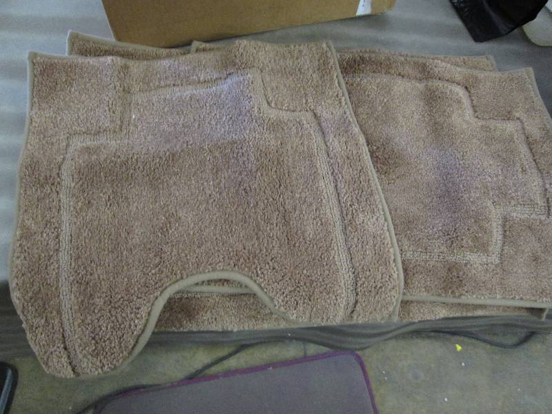lot 108 image: Light Brown 3 Piece Bath Rug Set op...