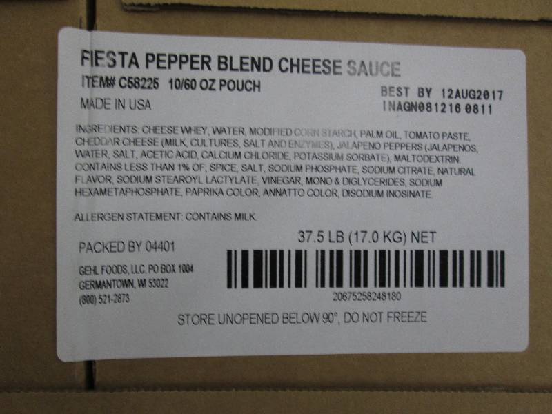 lot 161 image: Case of Fiesta Pepper Blend Cheese ...