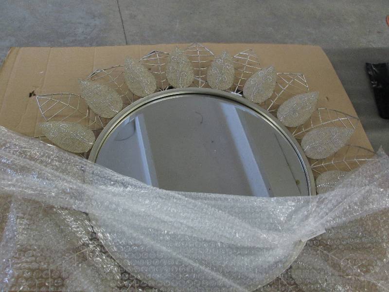 lot 164 image: Encrusted Leaves Mirror open box Re...