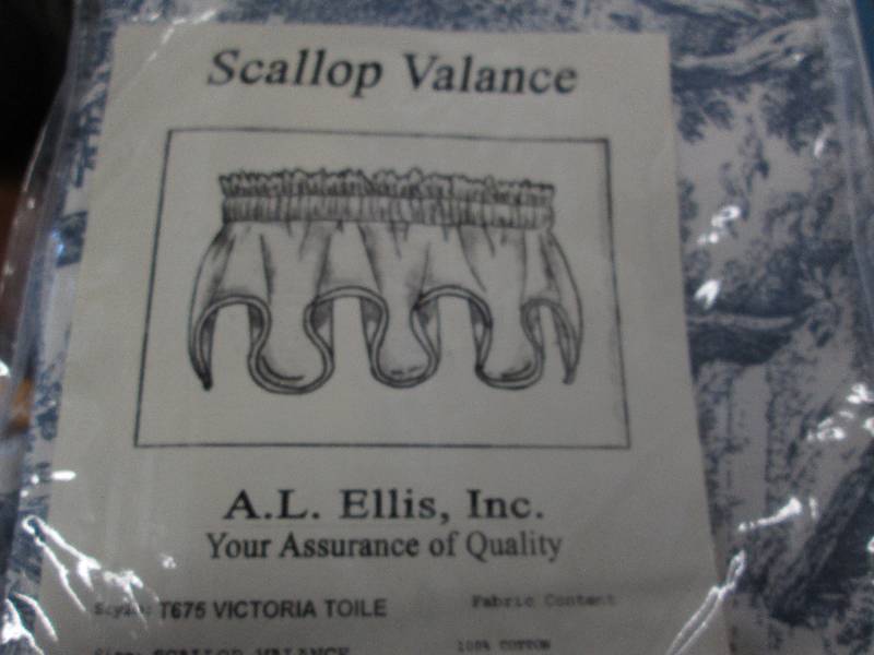 lot 186 image: Scallop Valance in Blue Retail $34....
