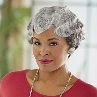 lot 33 image: Ashro Marla Wig in Off Black  shown...