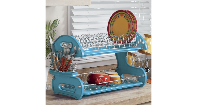 lot 115 image: 2-Tier Dish Rack open box Retail $3...