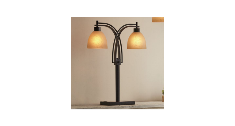 lot 141 image: Two-Bulb Table Lamp open box, untes...