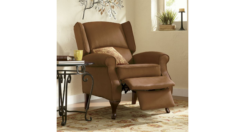 lot 157 image: Microfiber Wingback Recliner open b...