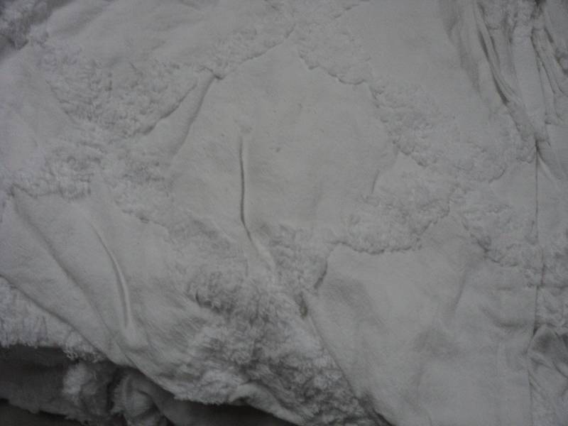 full size white chenille bedspread ...