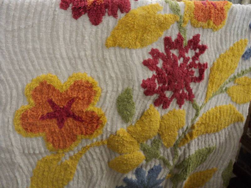 full size spring bloom chenille bed...