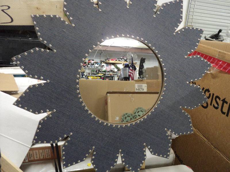 blue petal mirror - 31 diameter...