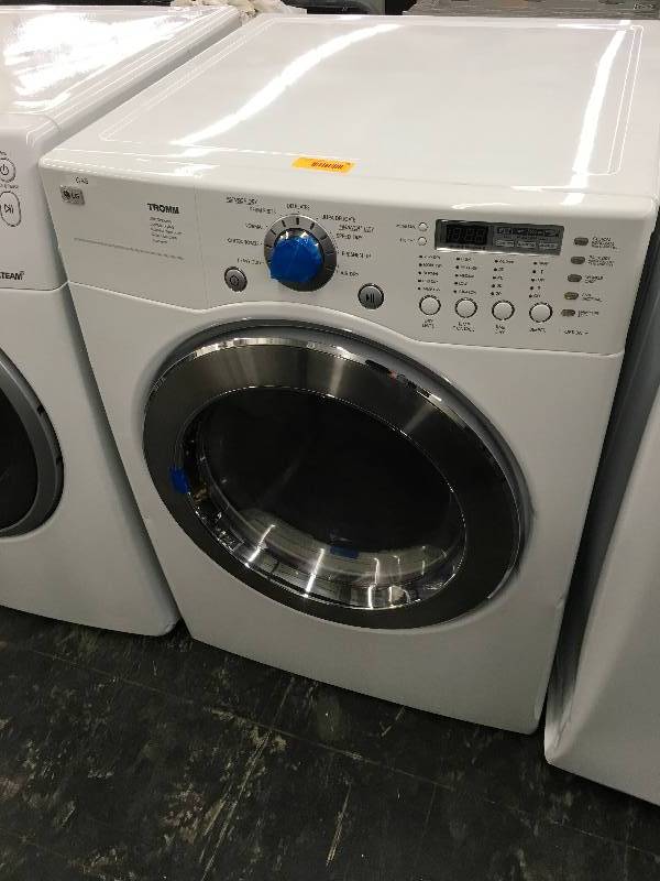 LG White Gas Tromm Front Load Dryer