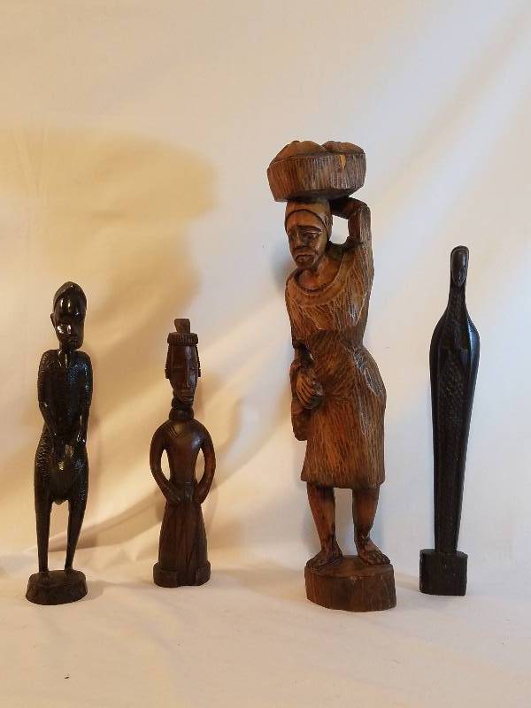 HAND CARVED WOODEN AFRICAN FIGURES