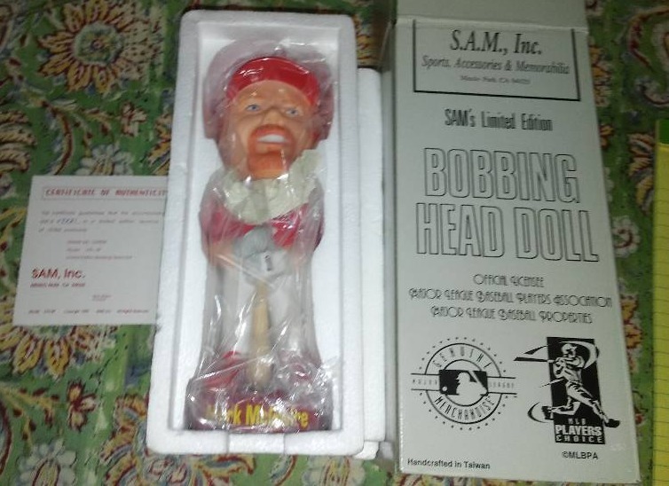 lot 5 image: Mark McGwire, COA  Bobbing Head Doll