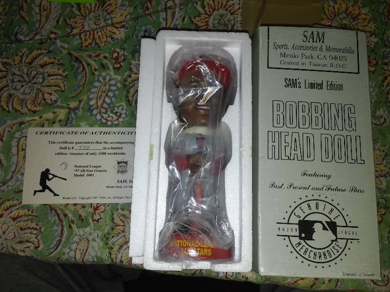 lot 7 image: 1997 National League All-Star Bobblehead, 333 of 1500, Super RARE