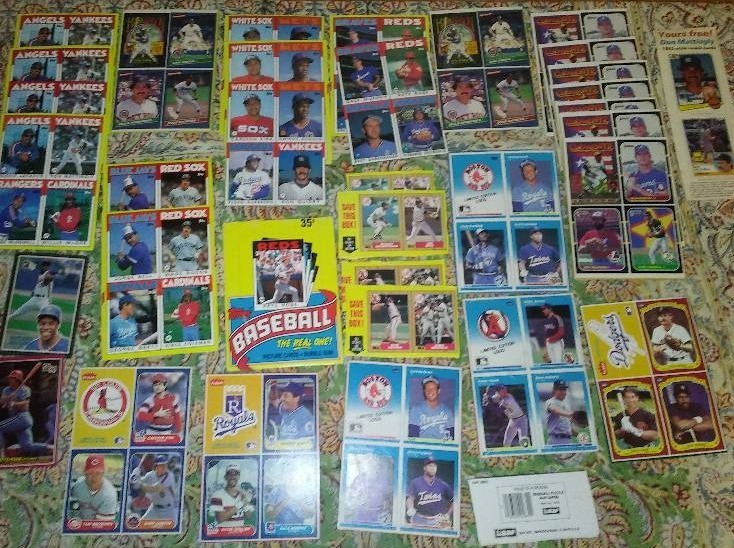 lot 10 image: Topps, Fleer, Donruss Box Bottom Cards, 1986, 1987, 84