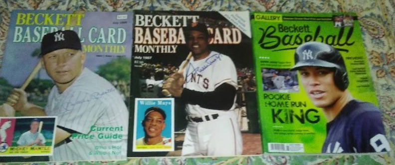 lot 32 image: 3 Beckett magazines, Mantle, Mays  Current-Dec 2017