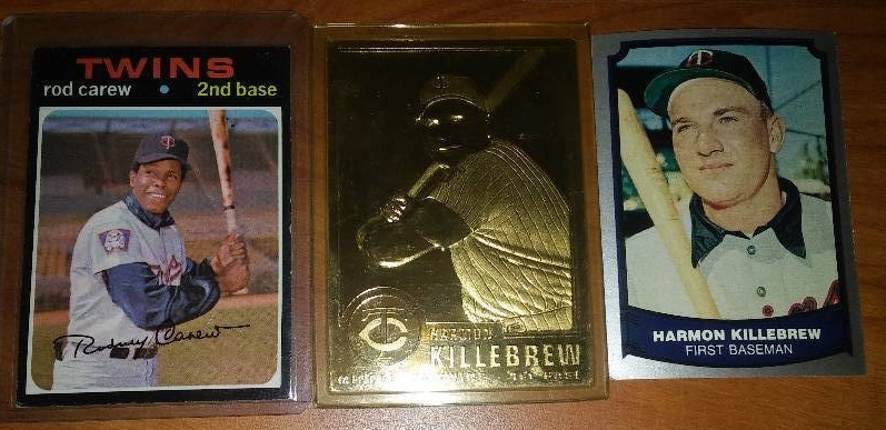 lot 54 image: Carew and Killebrew Twins cards.