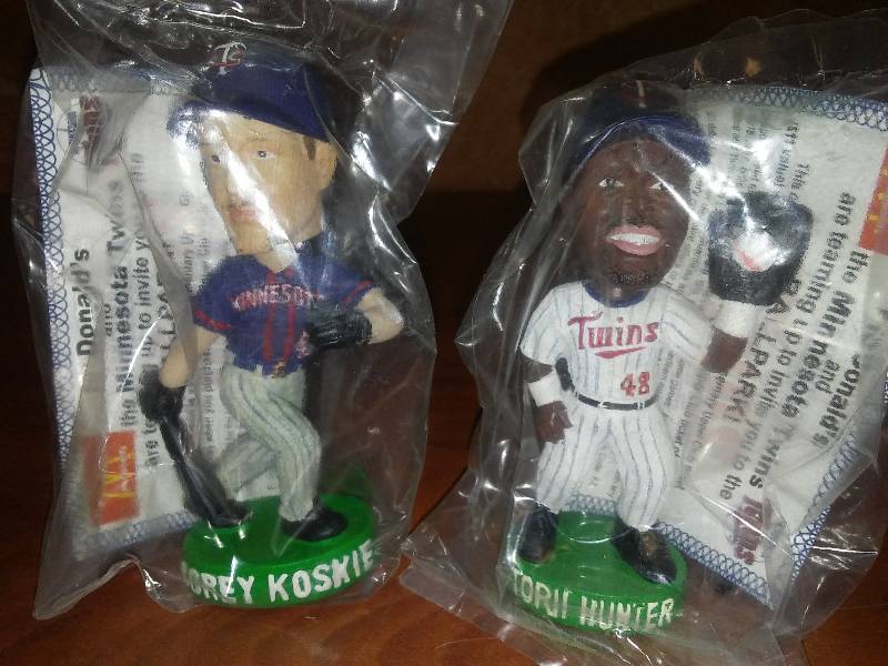 lot 60 image: Torii Hunter & Corey Koskie Bobbleheads McDonalds.