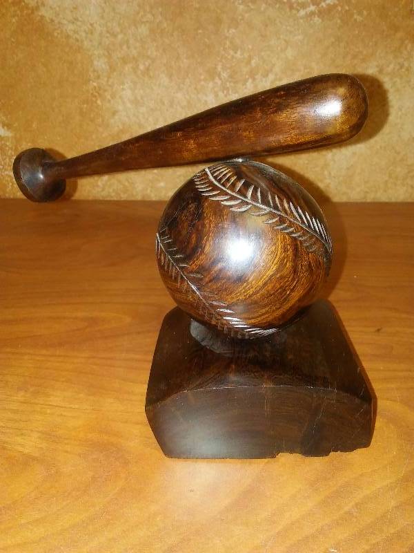 lot 62 image: Wood Bat & Ball.