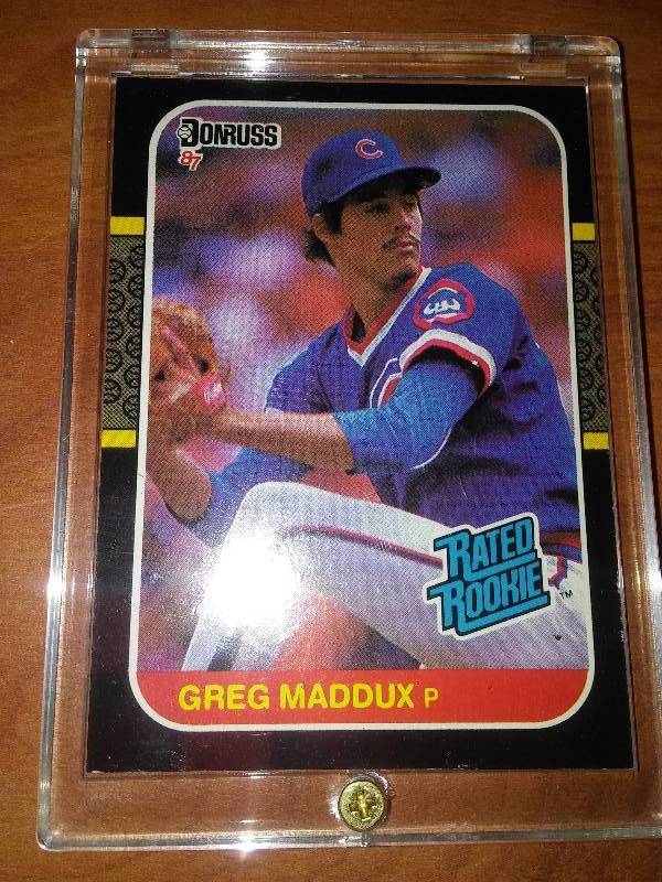 lot 68 image: Greg Maddux Rookie card Donruss 87