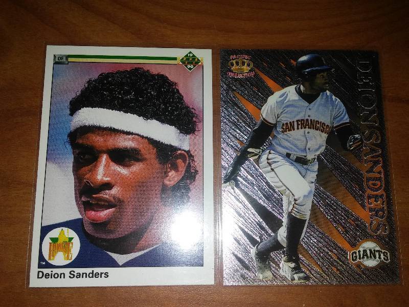 lot 70 image: Deion Sanders MLB rookie card
