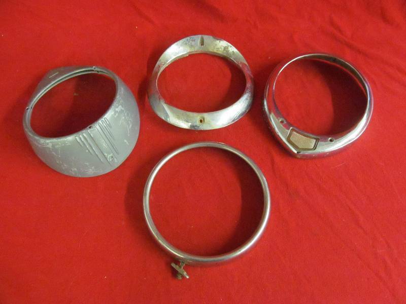 lot 74 image: vintage headlight bezels