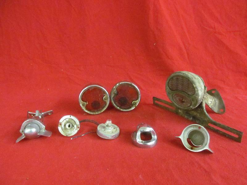 lot 78 image: vintage tail lights, license plate lights