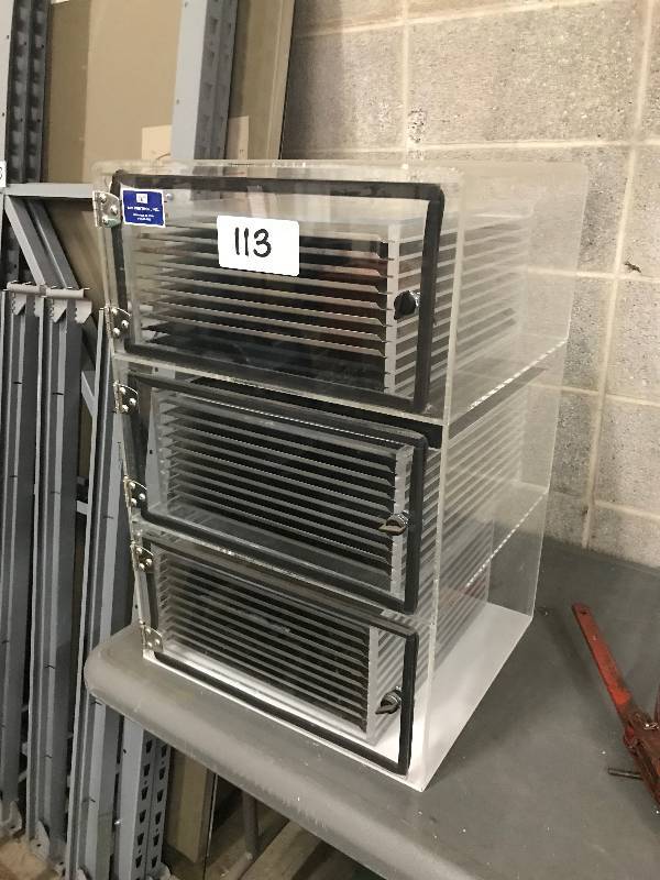 lot 113 image: 3 LABORATORY BOXES