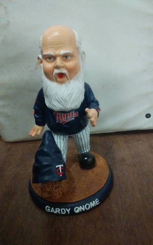 lot 37 image: Mn Twins Gardy Gnome Figurine