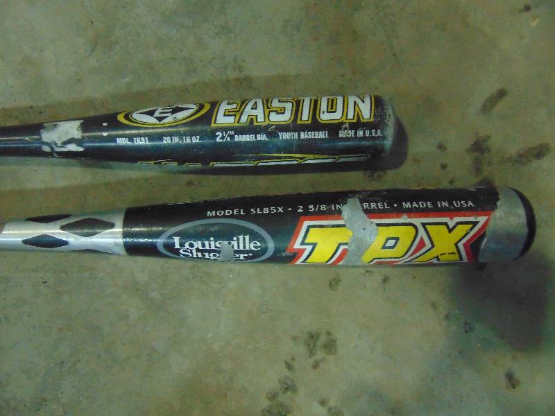 (1) Easton and (1) Louisville Slugger Baseball Bat