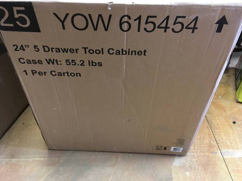 Stanley  24 in. W 5-Drawer Tool Cabinet in Black not used