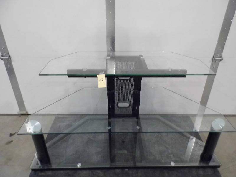 Black Metal & Glass TV Stand