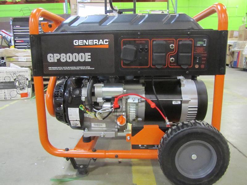 lot 15 image: Generac 8,000-Watt Gasoline Powered Electric Start Portable Generator