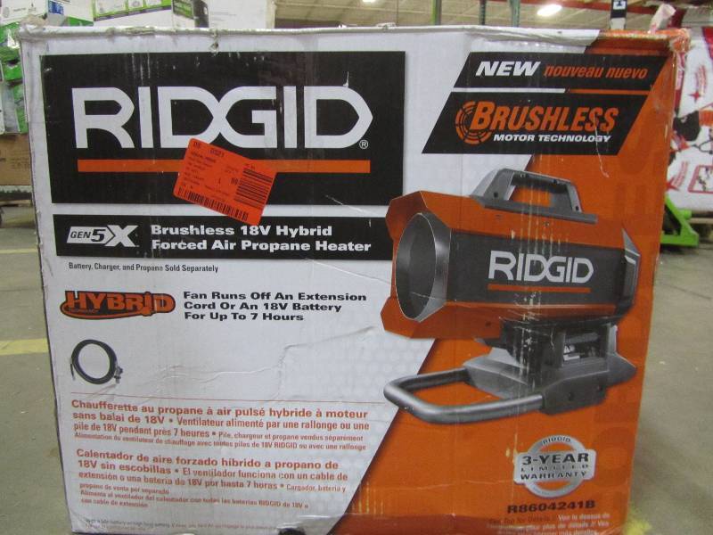 lot 26 image: RIDGID 18-Volt Hybrid Forced Air Propane Heater