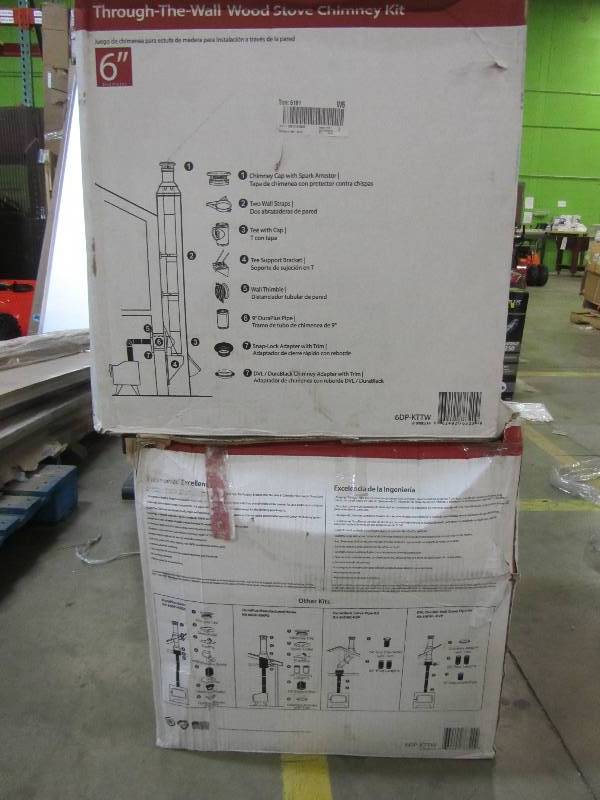 lot 35 image: DuraVent DuraPlus 6 in. Through-The-Wall Chimney Stove Vent Kit (x2)