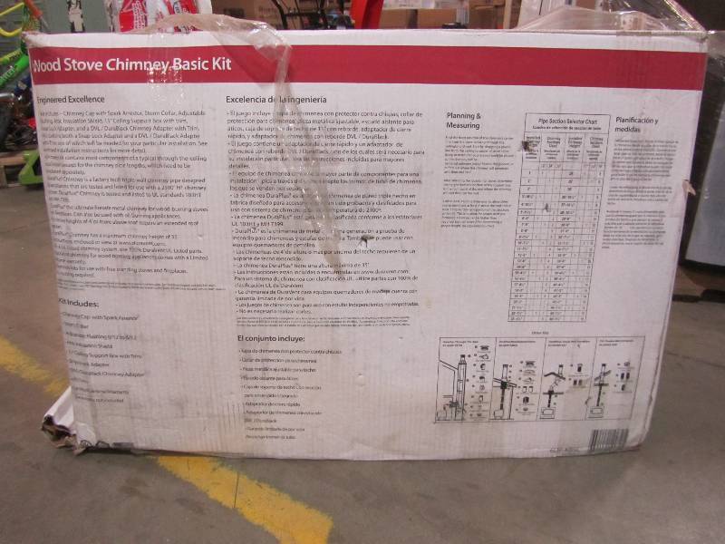 lot 36 image: DuraVent DuraPlus 6 in. Triple-Wall Basic Through-The-Ceiling Chimney Stove Pipe Vent Kit