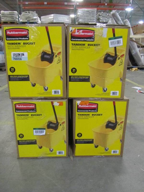 lot 49 image: Rubbermaid Commercial Products 31 qt. Tandem Mop Bucket (x4)
