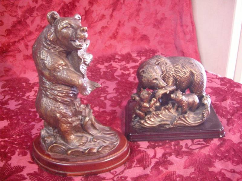 lot 81 image: Bronze Kim B (Bernard Kim) and Resin Bear Statues