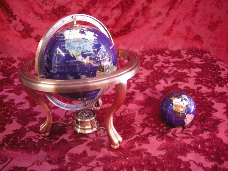 lot 82 image: 2 Gemstone Globes
