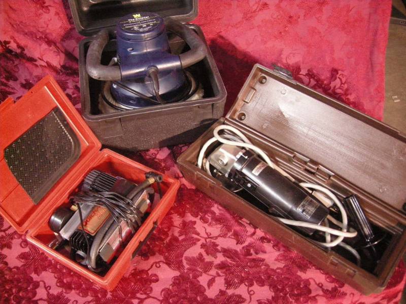 lot 130 image: Electric Buffer, Grinder, Compress