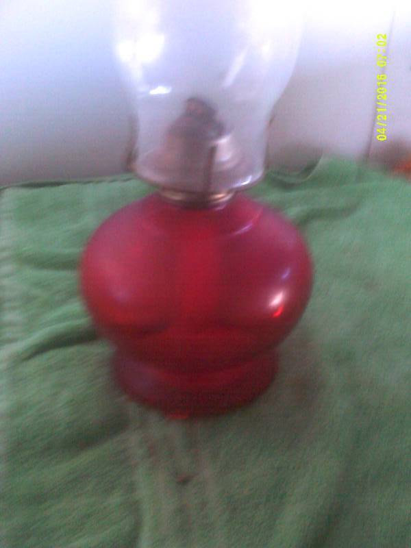 ANTIQUE RED OIL LAMP