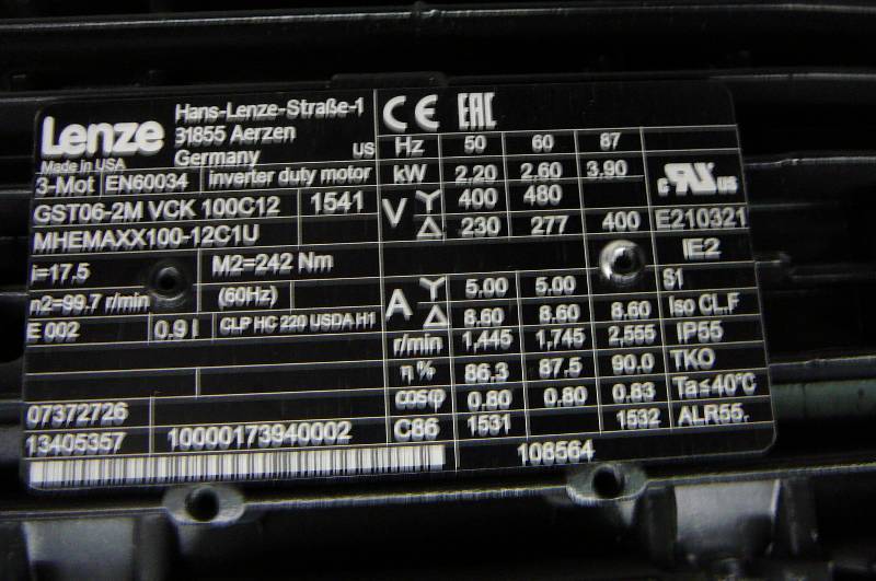 lot 72 image: Lenze GST06-2MVCK100C12