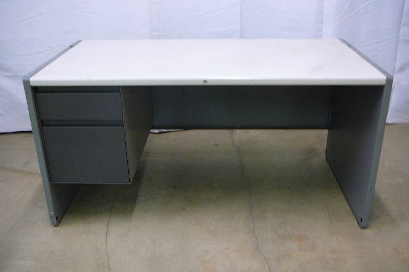 lot 106 image: Steel Desk 2 Drawer 60w x 30d x 30h
