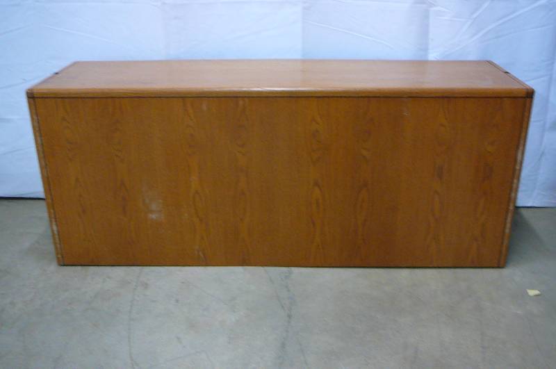 lot 112 image: Office Desk & File Drawer 2 wooden 72 x 20 x 29 12 with extra panel 28 x 46