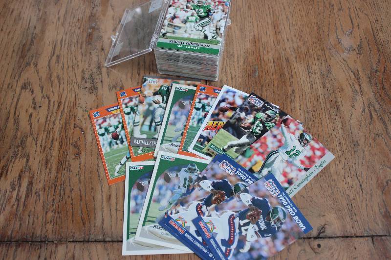 lot 20 image: 100 Randall Cunningham Cards...