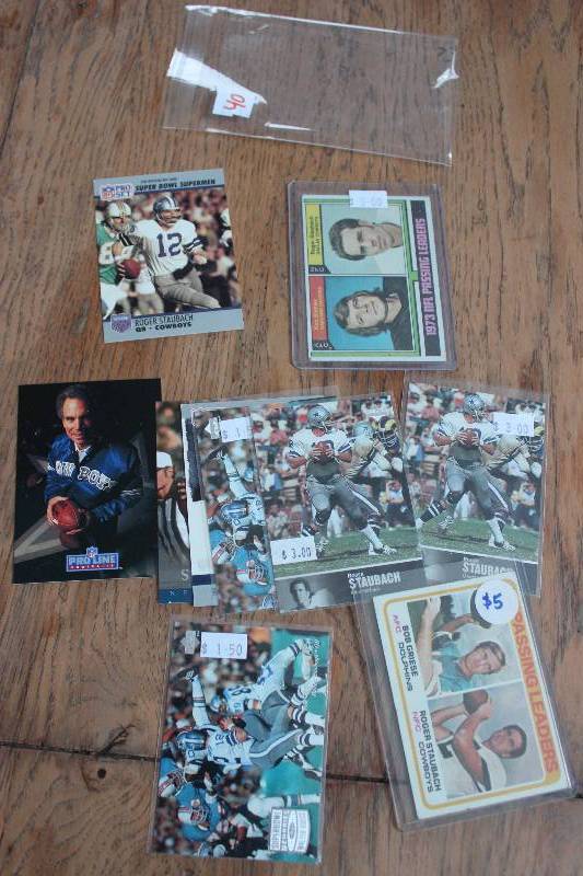 lot 40 image: Roger Staubach Cards...