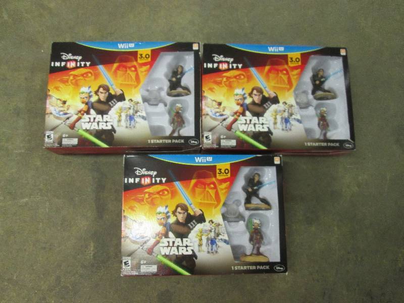 lot 199 image: 3 WiiU 3.0 edition starwars starter...