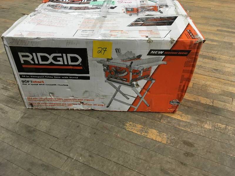 Ridgid 10 in. Compact Table Saw. MISSING STAND in good working condition
