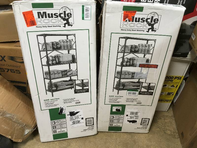 Edsal Muscle Rack 72in H x 36 in W x 16 in D 5-Shelf Steel Shelving Unit in Gray- Lot of 2 not used