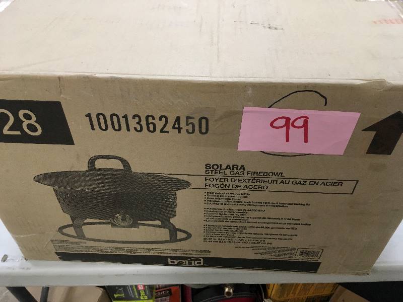 Bond Solara Steel Gas Firebowl  in like new condition